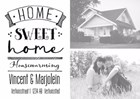 zwart wit home sweet home housewarming kaart